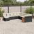 Set canapele de grădină cu perne, 11 piese, negru, poliratan GartenMobel Dekor