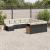 Set canapele de grădină, 12 piese, cu perne, negru, poliratan GartenMobel Dekor