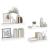 Rafturi de perete, 4 buc., alb extralucios, 60x23,5x3,8 cm, MDF GartenMobel Dekor