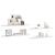 Rafturi de perete, 4 buc., alb extralucios, 120x23,5x3,8 cm MDF GartenMobel Dekor