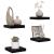Rafturi de perete 4 buc. negru extralucios 23x23,5x3,8 cm, MDF GartenMobel Dekor