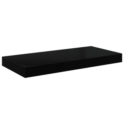 Raft de perete suspendat, negru extralucios, 50x23x3,8 cm, MDF GartenMobel Dekor