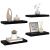 Rafturi de perete, 4 buc., negru extralucios, 50x23x3,8 cm, MDF GartenMobel Dekor