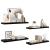 Rafturi de perete, 4 buc., negru extralucios 80x23,5x3,8 cm MDF GartenMobel Dekor