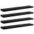 Rafturi de perete 4 buc. negru extralucios 120x23,5x3,8 cm MDF GartenMobel Dekor