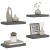 Rafturi de perete, 4 buc., gri extralucios, 40x23x3,8 cm, MDF GartenMobel Dekor