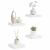 Rafturi de perete suspendate, 4 buc., alb, 23x23,5x3,8 cm, MDF GartenMobel Dekor