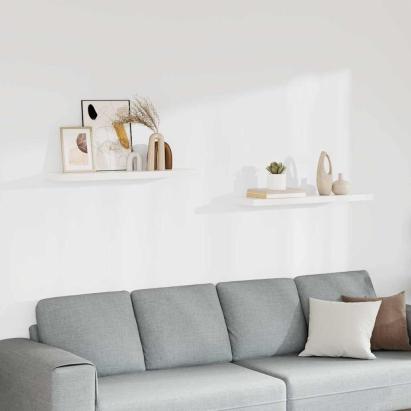 Rafturi de perete suspendate, 2 buc., alb, 90x23,5x3,8 cm, MDF GartenMobel Dekor