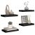 Rafturi de perete suspendate, 4 buc., negru, 40x23x3,8 cm, MDF GartenMobel Dekor
