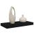Raft de perete suspendat, negru, 50x23x3,8 cm, MDF GartenMobel Dekor