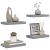 Rafturi de perete suspendate, 4 buc., gri, 40x23x3,8 cm, MDF GartenMobel Dekor