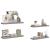 Rafturi de perete suspendate, 4 buc., gri, 80x23,5x3,8 cm, MDF GartenMobel Dekor