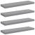 Rafturi de perete suspendate, 4 buc., gri, 80x23,5x3,8 cm, MDF GartenMobel Dekor
