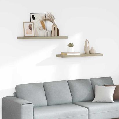 Rafturi de perete suspendate 2 buc., stejar, 90x23,5x3,8 cm MDF GartenMobel Dekor