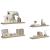 Rafturi de perete suspendate 4 buc. stejar, 90x23,5x3,8 cm, MDF GartenMobel Dekor