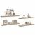 Rafturi perete suspendate, 4 buc., stejar, 120x23,5x3,8 cm, MDF GartenMobel Dekor