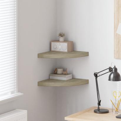 Rafturi colț de perete, 2 buc., stejar, 35x35x3,8 cm, MDF GartenMobel Dekor