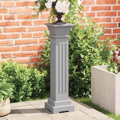 Suport de plante clasic formă stâlp pătrat gri 17x17x66 cm MDF GartenMobel Dekor