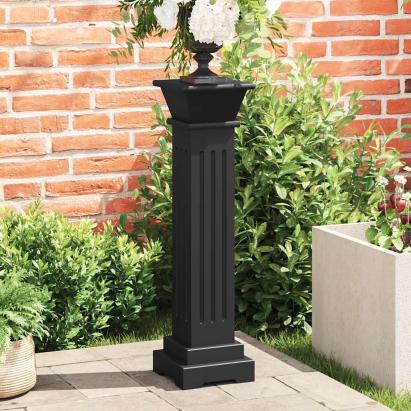 Suport plante clasic formă stâlp pătrat negru 17x17x66 cm MDF GartenMobel Dekor
