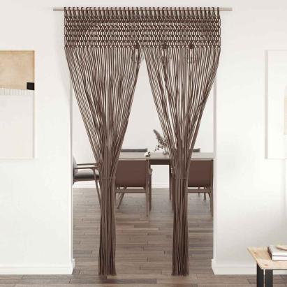 Perdea macrame, gri taupe,140 x 240 cm, bumbac GartenMobel Dekor