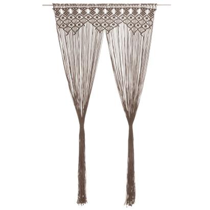Perdea macrame, gri taupe,140 x 240 cm, bumbac GartenMobel Dekor