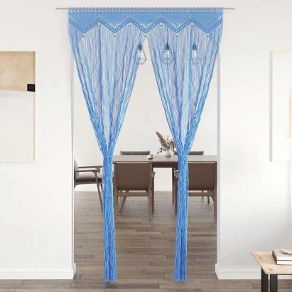 Perdea macrame, albastru, 140 x 240 cm, bumbac GartenMobel Dekor