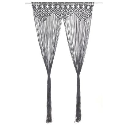 Perdea macrame, antracit, 140 x 240 cm, bumbac GartenMobel Dekor