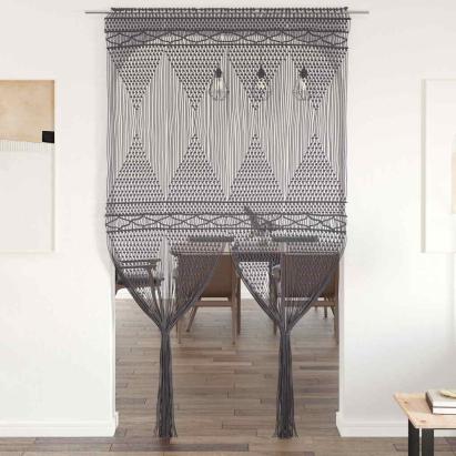 Perdea macrame, antracit, 140 x 240 cm, bumbac GartenMobel Dekor