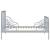 Cadru de pat extensibil, gri, 80x130/200 cm, metal GartenMobel Dekor