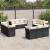 Set canapele de grădină, 12 piese, cu perne, negru, poliratan GartenMobel Dekor
