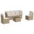 Set canapele de grădină cu perne, 6 piese, bej, poliratan GartenMobel Dekor