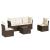 Set canapele de grădină cu perne, 6 piese, maro, poliratan GartenMobel Dekor
