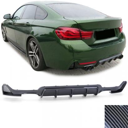 Difuzor posterior din carbon pentru performanță, cu țeavă dublă stânga+dreapta, potrivit pentru BMW Seria 4 F32 F33 F36 Performance AutoTuning