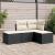 Set mobilier de grădină cu perne, 4 piese, negru, poliratan GartenMobel Dekor