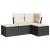 Set mobilier de grădină cu perne, 4 piese, negru, poliratan GartenMobel Dekor