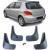 Set de aripi față și spate negre, potrivit pentru Peugeot 307 5 uși SW CC 00-09 Performance AutoTuning