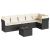 Set canapele de grădină cu perne, 7 piese, negru, poliratan GartenMobel Dekor