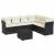 Set canapele de grădină cu perne, 7 piese, negru, poliratan GartenMobel Dekor