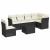 Set canapele de grădină cu perne, 7 piese, negru, poliratan GartenMobel Dekor