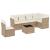 Set canapele de grădină, 7 piese, cu perne, bej, poliratan GartenMobel Dekor