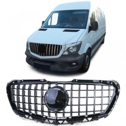 Grilă sport neagră lucioasă cu crom pentru Mercedes Sprinter W906 Facelift 13-18 Performance AutoTuning