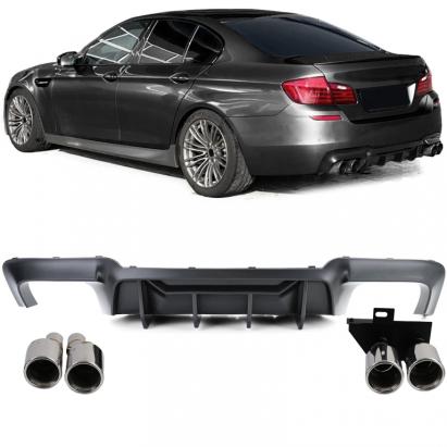 Difuzor spate de conversie + țevi de eșapament cromate pentru BMW Seria 5 F10 F11 520 523 525 528 530 Performance AutoTuning