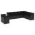 Set canapele de grădină cu perne, 10 piese, negru, poliratan GartenMobel Dekor