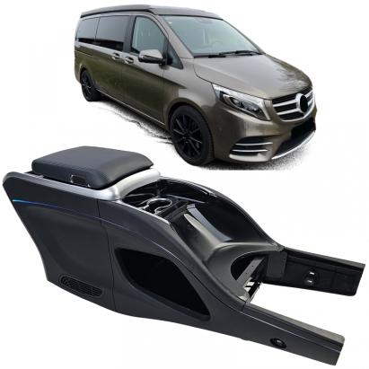 Console central de lux neagră cu frigider, potrivită pentru Mercedes V-Class W447 14-23 Performance AutoTuning