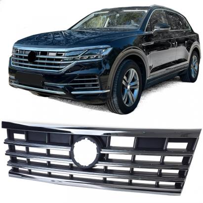 Grilă radiator neagră cu benzi cromate, potrivită pentru VW Touareg III din 2018 Performance AutoTuning