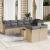 Set canapele de grădină, 9 piese, cu perne, bej, poliratan GartenMobel Dekor
