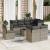 Set canapele de grădină, 9 piese, cu perne, gri, poliratan GartenMobel Dekor