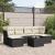 Set canapele de grădină cu perne, 7 piese, negru, poliratan GartenMobel Dekor