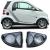 Set indicator lateral sticlă clară neagră, potrivit pentru Smart ForTwo Cabrio Coupe 451 2007-2015 Performance AutoTuning