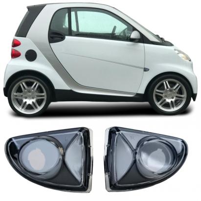 Set indicator lateral sticlă clară neagră, potrivit pentru Smart ForTwo Cabrio Coupe 451 2007-2015 Performance AutoTuning